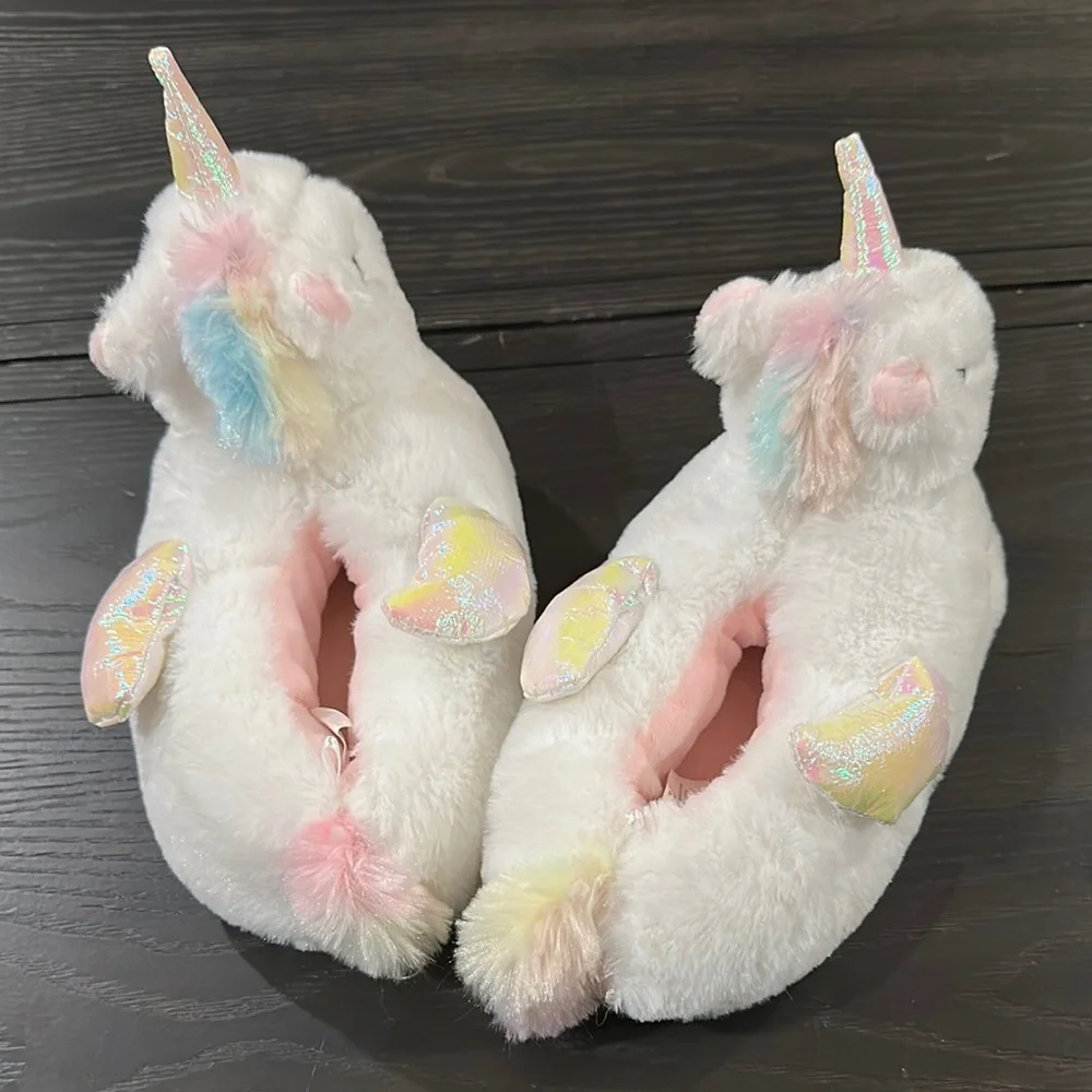 Cute Plush Unicorn Slippers